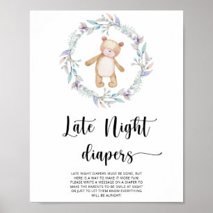 Teddybeer \ Late night luierspel Poster