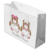 Teddybeer lesbisch bruiloft schattig wit groot cadeauzakje (Achterkant Gekanteld)