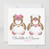 Teddybeer lesbisch bruiloft schattig wit kaart (Voorkant)