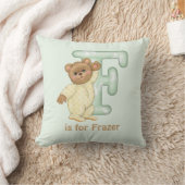 Teddybeer letter F monogram kussen (Deken)