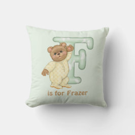 Teddybeer letter F monogram kussen