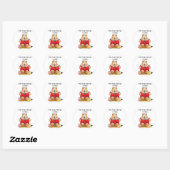 Teddybeer lezen ronde sticker (Vel)