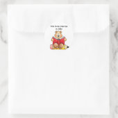 Teddybeer lezen ronde sticker (Tas)
