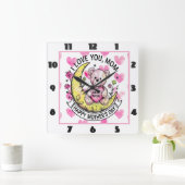 Teddybeer: liefde, harten, beste moeder vierkante klok (Huis)