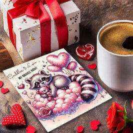 Teddybeer Liefde Wasbeer Valentijnskaart Feestdagenkaart