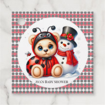 Teddybeer lieveheersbeestje met Snowman Baby showe