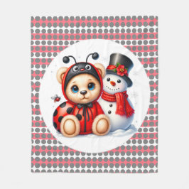 Teddybeer lieveheersbeestje met Snowman Baby showe Fleece Deken