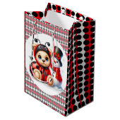 Teddybeer lieveheersbeestje met Snowman Baby showe Medium Cadeauzakje (Voorkant Gekanteld)