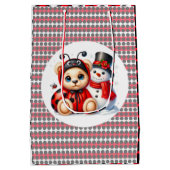 Teddybeer lieveheersbeestje met Snowman Baby showe Medium Cadeauzakje (Achterkant)