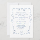 Teddybeer  lijst Toile Baby shower Kaart (Voorkant)