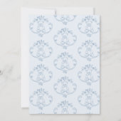 Teddybeer  lijst Toile Baby shower Kaart (Achterkant)
