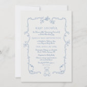 Teddybeer  lijst Toile Baby shower Kaart (Voorkant)