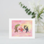 Teddybeer Macaw Tapir Vrienden Art Flat Note Kaart (Staand voorkant)