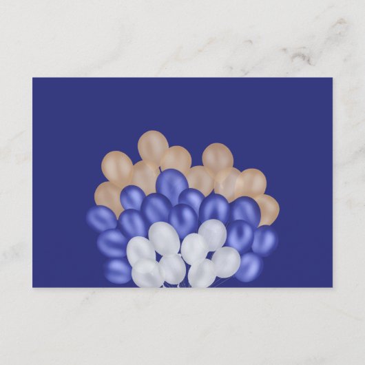 Teddybeer marine blauwe ballon luier loterij douch informatiekaartje (Achterkant)