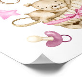 Teddybeer Meisje Baby “Raad het Babyvoedsel” Poste Poster (Hoek)