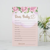 Teddybeer meisje baby shower Beste Baby Wensen (Staand voorkant)