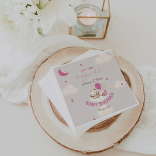 Teddybeer Meisje Baby Shower Blush Roze Servet