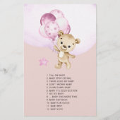 Teddybeer meisje baby shower naam dat lied (Achterkant)