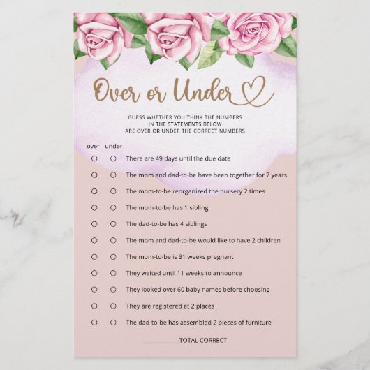 Teddybeer meisje baby shower over of onder (Voorkant)