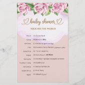 Teddybeer meisje Baby shower rond de wereld (Achterkant)