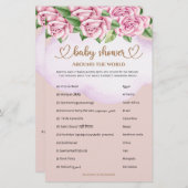 Teddybeer meisje Baby shower rond de wereld (Voorkant / Achterkant)