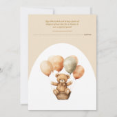 Teddybeer met ballon Baby shower Kaart (Achterkant)