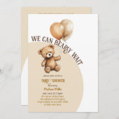 Teddybeer met ballon Baby shower Kaart (Voorkant / Achterkant)