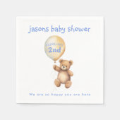 Teddybeer met ballon baby showers servet (Voorkant)