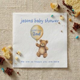 Teddybeer met ballon baby showers servet