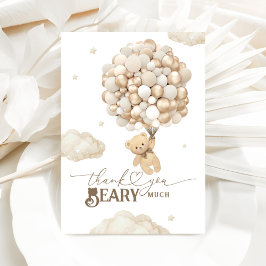 Teddybeer met ballonnen Baby shower Beary Veel Bedankkaart
