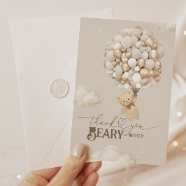Teddybeer met ballonnen Baby shower Beary Veel Bedankkaart