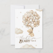 Teddybeer met ballonnen Baby shower Beary Veel Bedankkaart (Voorkant)