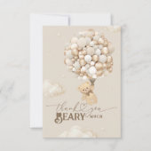 Teddybeer met ballonnen Baby shower Beary Veel Bedankkaart (Voorkant)