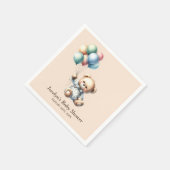 Teddybeer met ballonnen Baby shower servetten (Hoek)