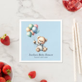 Teddybeer met ballonnen Baby shower servetten (Insitu)