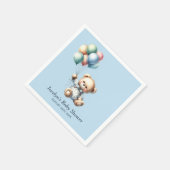 Teddybeer met ballonnen Baby shower servetten (Hoek)
