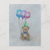 Teddybeer met ballonnen briefkaart (Voorkant)