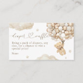 Teddybeer met ballonnen Neutraal Baby shower Informatiekaartje (Voorkant)