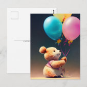 Teddybeer met ballonnen, Postcrossing Briefkaart (Voorkant / Achterkant)