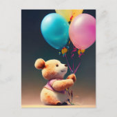 Teddybeer met ballonnen, Postcrossing Briefkaart (Voorkant)