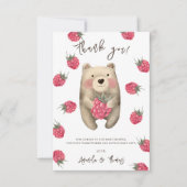 Teddybeer met bessen - dank u bedankkaart (Voorkant)