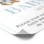 Teddybeer met blauwe ballonnen baby shower teken poster (Hoek)