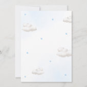 Teddybeer met blauwe ballonnen Boy Baby shower Inv Kaart (Achterkant)