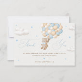 Teddybeer met blauwe ballonnen kaart (Voorkant)