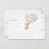 Teddybeer met blauwe ballonnen kaart (Voorkant)
