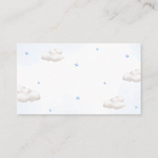 Teddybeer met blauwe ballonnen Luier Raffle Informatiekaartje (Achterkant)