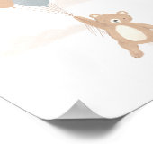 Teddybeer met Blauwe Ballonnen Poster (Hoek)