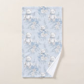 Teddybeer met blauwe rozen bad handdoek (Handdoek)