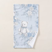 Teddybeer met blauwe rozen bad handdoek (Handdoek)
