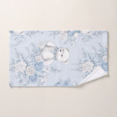 Teddybeer met blauwe rozen bad handdoek (Handdoek)